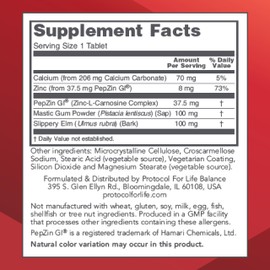 PROTOCOL FOR LIFE BALANCE GI Guard - for Gastric Health & Comfort - with PepZin GI - for Digestive Gut Health - Non-GMO & Vegan - 60 Tablets