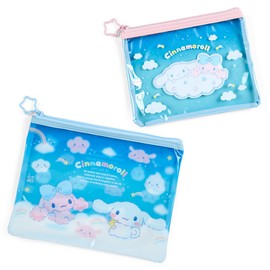 Sanrio 264181 Cinnamoroll & Poron Flat Pouch, Set of 2 (Cinnamon & Poron and Cloud Brother)