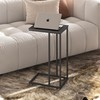WLIVE Black Side Table, C Table End Table for Bedroom,