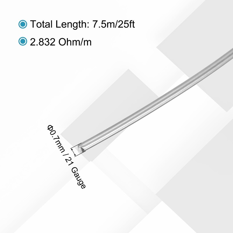 sourcing map 21 Gauge/0.7 mm Nichrome 80 Cr20Ni80 Heating Resistance