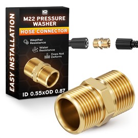 Male to Male Hose Adapter - M22 14mm Quick Connect, Pressure Washer Hose Coupler, 4500 PSI High-Pressure, Durable Brass Construction, Leak-Proof Design, Easy to Install for Home & Commercial Use