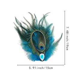 Peacock Feather Hair Clip Feather Fascinator for 1920s Costume Cosplay Party Vintage Peacock Hair Accessories for Women
