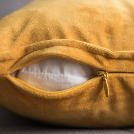 MIULEE Pack of 2 Velvet Soft Decorative Square Throw Pillow Case Flanges Cushion Covers Pillowcases for Livingroom Sofa Bedroom with Invisible Zipper 50cm x 50cm 20x20 Inch Set of Two Gold
