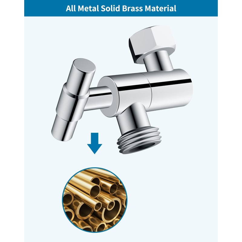 Hibbent All Metal Shower Head Elbow Adapter, 360 ° Adjustable