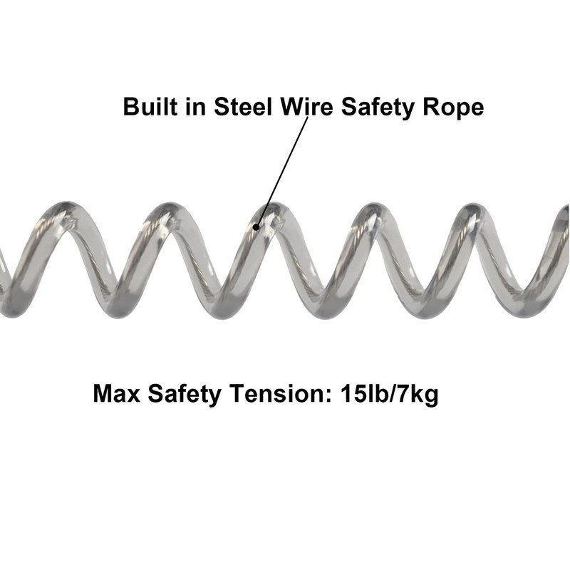 Lix&Rix Long Spiral Clip on Safety Coiled Lanyards Keychain for