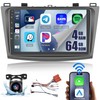 Hikity 8 Core 4+64GB for Mazda 3 2010-2013 Android 13 Car Stereo Wireless Carplay, 9 Inch IPS Touch Screen Android Auto Car Radio GPS Navigation WiFi AHD Backup Camera Bluetooth DSP FM RDS