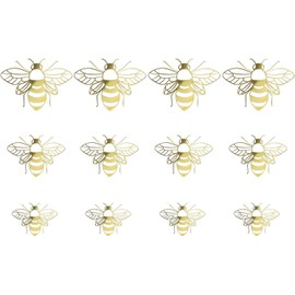 3Pcs Bee Wall Decals Honey Bee Wall Stickers Gold Honey Bee Decals,Removable DIY Bee Decoration Decals,Honeycomb Wall Decals for Kids Bedroom Living Room Nursery Playroom Decorations