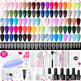 Beetles Gel Nail Polish Kit with U V Light Gel Polish Set with Nail Stamp Nail Tips Base Top Coat All Season Gel Polish Starter Kit Manicure Tools Easter's Gift for Women Girls:_85 Pcs55 Colors Gel Nail Kit