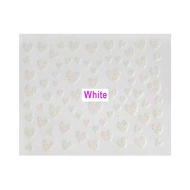 Black Glitter Heart Nail Sticker Self Adhesive Nail Decals White Nail Wraps Stickers Manicure Supplies for Women Nails Full Long Lasting Easy Apply and Remove