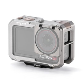 Tilta DJI Osmo Action 5 Pro Cage, Camera Cage Compatible with DJI Osmo Action 3, Action 4, Action 5 Pro Basic Kit Filmmaking Kit with Cold Shoe Receiver, Mounting Baseplate - Titanium Gray TA-T72-A-TG