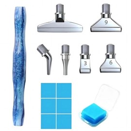 Diamond Arts Painting Tool Set, 1 Count Creative Design Pen Holder & 6 Counts Pen Tips & 6 Counts Wax, DIY Diamond Art Painting Tool Kit - Color: Gold suit, Specification: one size