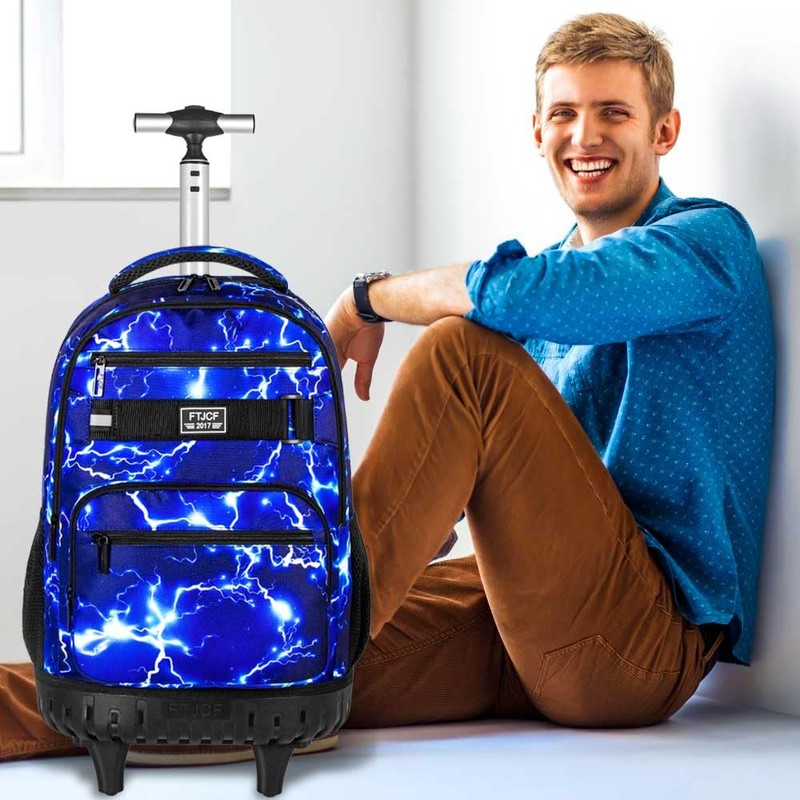 Rolling Backpack for Womens and Mens, Adults Wheeled Bookbag with