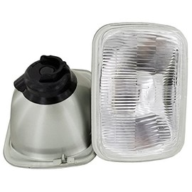 GS Power's OEM style 7 x 6 inch Glass Lens H4 HID LED Halogen High Low Beam Headlight Lamp Conversion Replacement Kit (2 pcs) | Housing Only (Without Lights)| Also available in 4 x 6