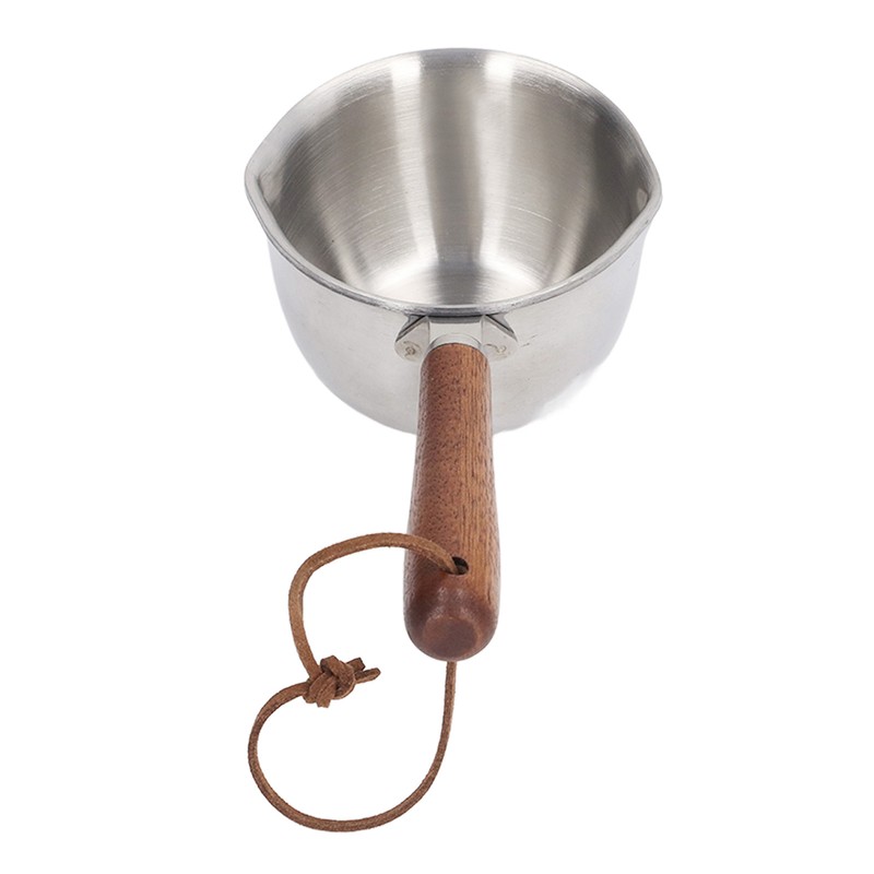 Butter Warmer Stainless Steel Wooden Handle 3 Layers Multi Purpose
