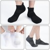Monxiery Mens 100% Cotton Ankle Socks, Athletic Cushioned Performance Running