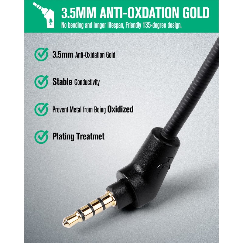 AKKE Hyperx Headset Mic Replacement Cloud Flight 3.5mm Jack Detachable