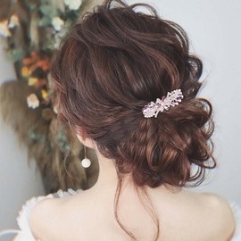 Inilbran Vintage Rhinestone Hair Clip Purple Crystal Hair Barrettes Vintage Crystal Barrette Head Clips Sparkly Cz Hairclip Decorative Headwear Crystal Wedding Headpieces for Women and Girls