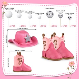 25 decoraciones para tartas de vaquera, sombrero y botas, decoración para tartas de discoteca, decoración para tartas, vaquera, cumpleaños, baby shower, suministros para fiestas