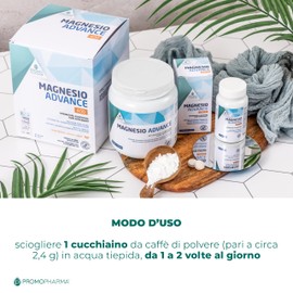 Magnesio Advance – Integratore in Polvere con Magnesio Bisglicinato e Citrato ad Alta Assorbibilità – Per Stanchezza, Affaticamento e Recupero Muscolare – Barattolo da 300 g