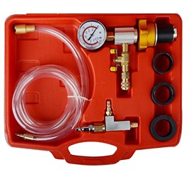 DAYUAN Cooling System Vacuum Purge Radiator Coolant Refill Tool Kit, Automotive Water Tank Pneumatic Vacuum Antifreeze Change Filler Set, with 4 Sizes Adapter Hose for Car Van SUV Truck