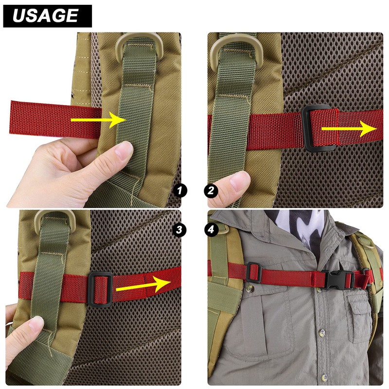 XTACER Backpack Chest Strap Adjustable Backpack Sternum Strap Chest Belt