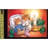 Mice and candle Christmas card #75 - 1 card +