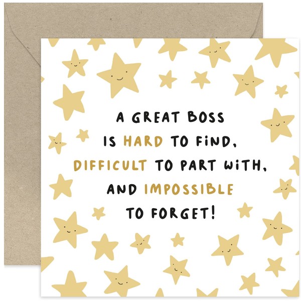 Old English Co. Fun Stars Leaving Card for Boss -
