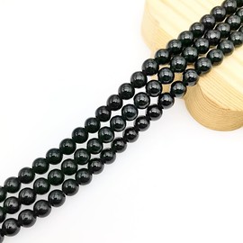 Basigeese Natural Gemstone Beads for Jewelry Making, Polished Round Smooth Stone Beads, Genuine Real Stone Beads for Bracelet Necklace 1 Strand 15"(6mm, Obsidian)