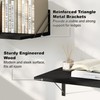 Love-KANKEI Wide Deep Floating Wall Shelves Set of 2,16"x12",Wood,Black