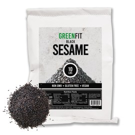 Greenfit Black Sesame Seeds - 10lbs Bulk Bag | Non-GMO, Gluten-Free, Vegan-Friendly | Premium Quality, Nutrient-Rich, Healthy & Versatile for Cooking and Baking