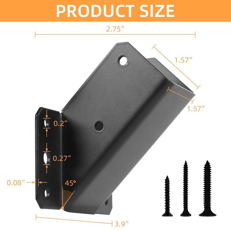 ZOBGOWE 45-Degree Angle Bracket for 2x4 Post(Actual 1.5''x3.5''), Heavy Duty