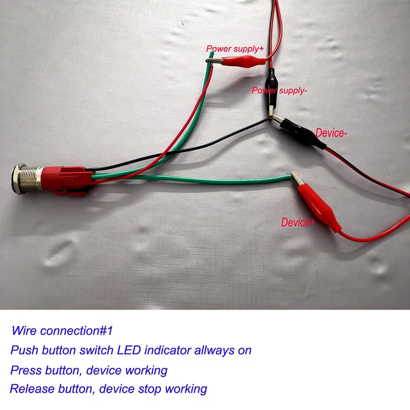 GUUZI 12V-24V/15A Momentary Push Button, NO Waterproof, Red LED Illuminated