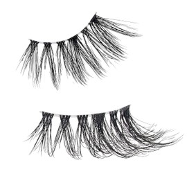 i-ENVY Half Lashes, Edge Fit False Eyelashes Natural Dramatic Look Wispy Cat Eye Clear Band Fluffy Volume Soft Strip Short Half Fake Eyelashes Light Weight Comfort Everyday Easy to Wear (NUDY FIT)