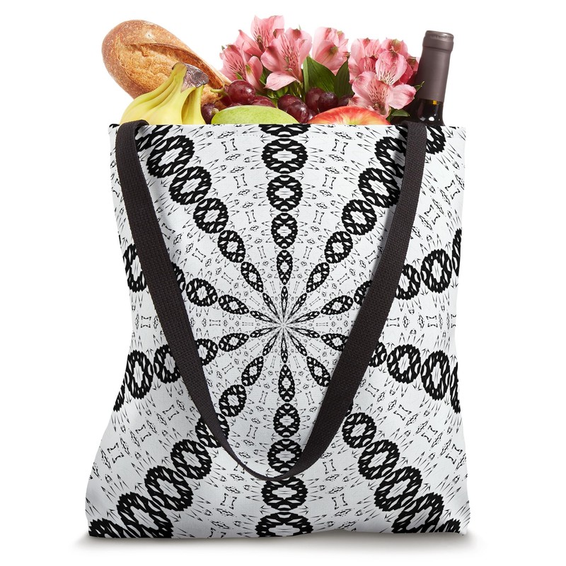 Starlight Speeding Mid-Century Pattern Black On White Tote Bag