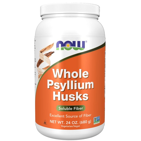 NOW Supplements, Whole Psyllium Husks, Non-GMO Project Verified, Soluble Fiber, 24-Ounce