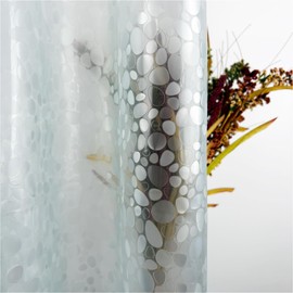 TRIMENGO Shower Curtain Liner, 3D Pebble Pattern,Lightweight,Waterproof, Easy-Clean PEVA for Bathroom Decor, Perfect for Home or Hotel Use, 70x72 inches (Light Green, W70*H72)