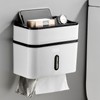 Bathroom Tissue Box Double Layer Suction Cup Wall Mounted Tissue