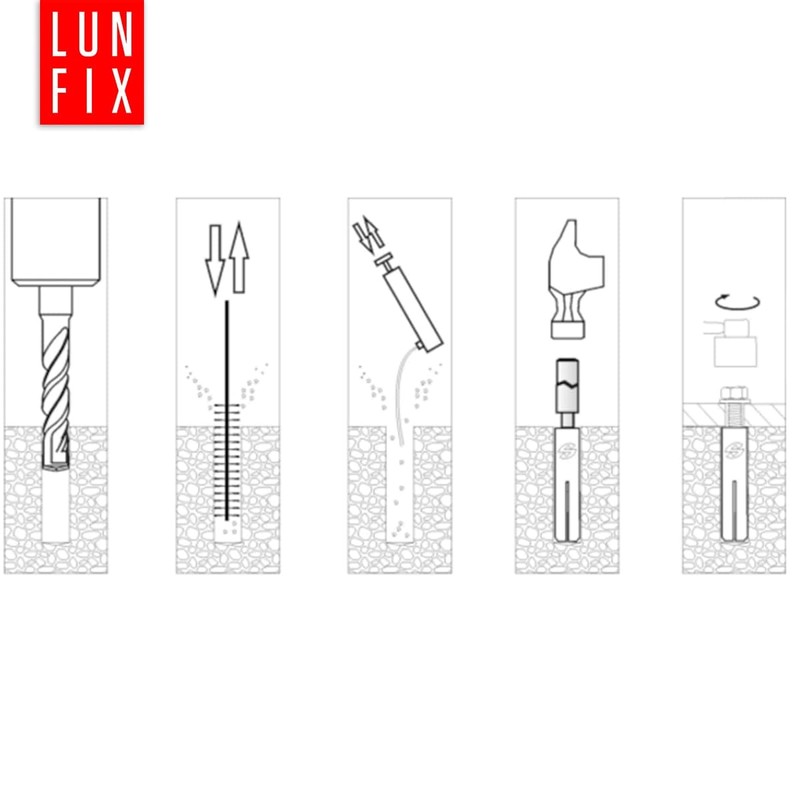 M6 Wall Anchor Set of 10 Brass Dowels 6 mm