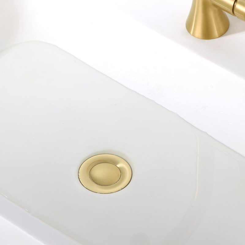 Luxier DS04-TG 1-1/2 in. Brass Bathroom and Vessel Sink Push