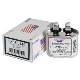 Amana B9456-50 - 5 uf MFD 370/440 Volt VAC AmRad Oval Run Capacitor, Made in The U.S.A.