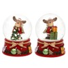Dekohelden24 501472 Snow Globe with Elk and Red Base Dimensions