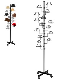 Hat Rack Stand 14 Hooks, Cowboy Hat Stands, Hat Display Rack Metal, Hats Tree Stand with 14 Customisable Circular Hooks