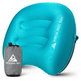Pitch and Trek Ultralight Inflatable Travel Camping Pillow Blue