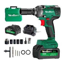 NEWBEAT Cordless Impact Wrench Set - 1/2 inch Impact Gun, Electric Power Impact Driver Max Torque 550 N.m, 21V Brushless, 2*4.0Ah Battery, 2400 RPM Variable Speeds for Car Home DIY, Tire Removal Tool