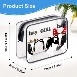 Cow Gifts Cow Themed Makeup Bag Cow Print Stuff Cosmetic Bag Cow Lover Gifts for Women Teen Girls Crazy Cow Lady Gift Cow Farmer Gift Christmas Birthday Gifts for Friends Sister Clear Toiletry Bag