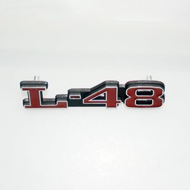 2Pc Corvette 1973-1979 L-48 Hood Emblems 3D Badge Sticker Decal Replacement for Corvette (Silver Red)