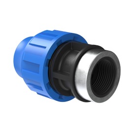 Kirchhoff Transition piece with internal thread, plastic, 32 mm x 1 inch, for HDPE pipe, 3 x 5 x fittings, various sizes, DVGW tested, drinking water quality, made in the EU, black, 984843317