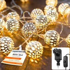 CozyHome – 23 FT Lantern Globe Ball String Lights + Remote | Plug Powered LED Decorative Lighting | Moroccan Lights Outdoor and Indoor Decorations | Ramadan led Lights | Lights for Room décor