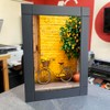 CUADRO DECORATIVO DE MADERA PAISAJE PARED BICICLETA AMARILLA