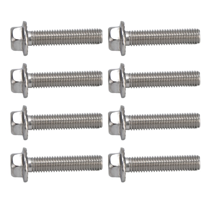 20Pcs M10x1.5 Screw Bolts A2‑70 Stainless Steel Flanged Hex Head
